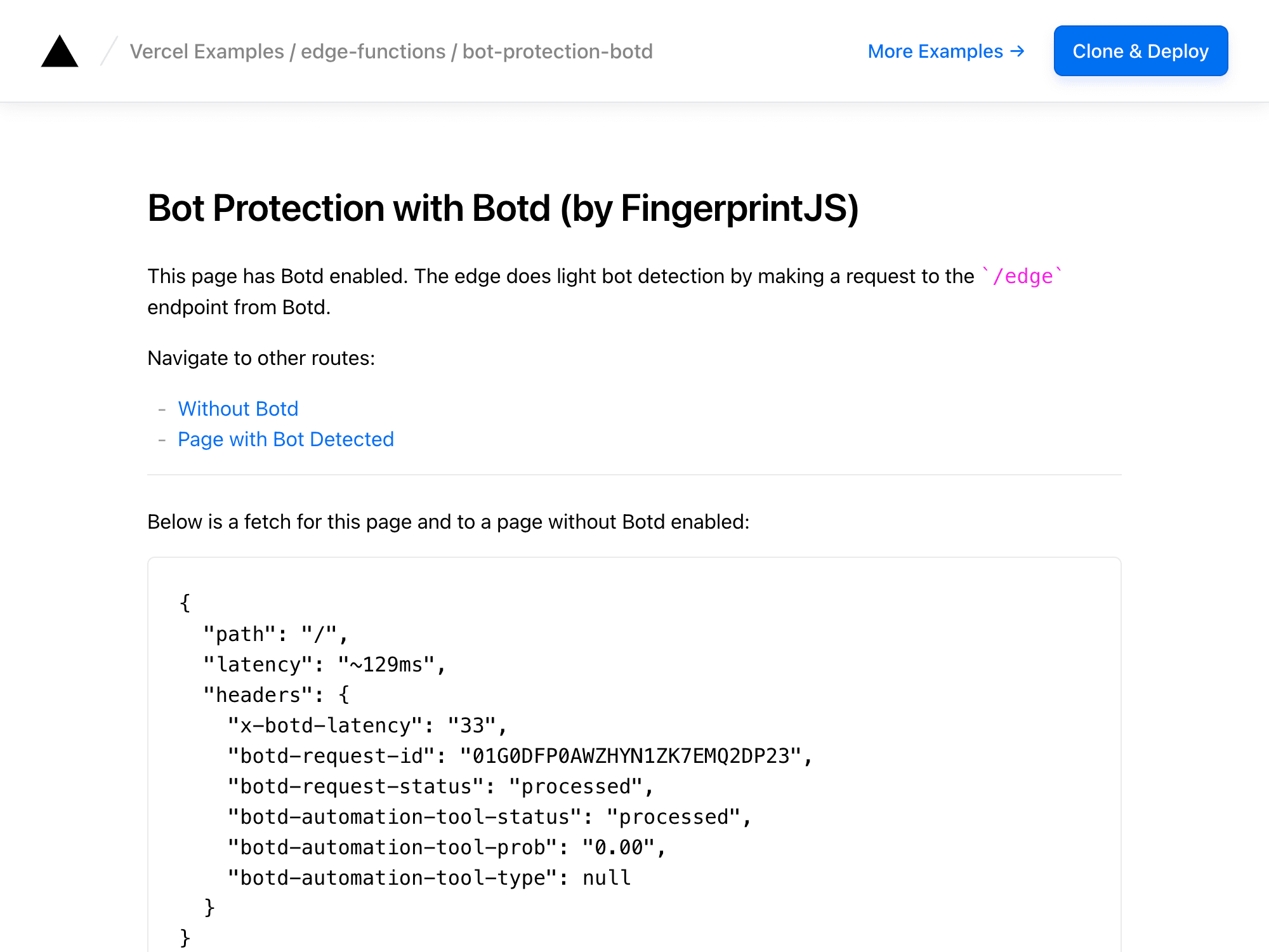 Bot Detection with Botd