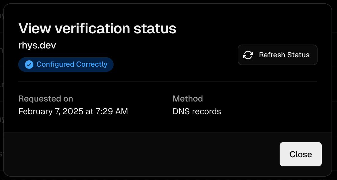 Properly configured domain.