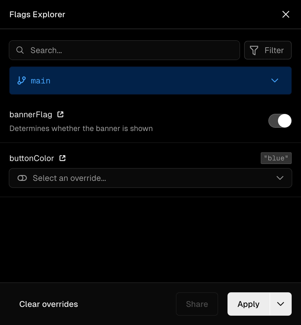 Flags Explorer showing flag values.