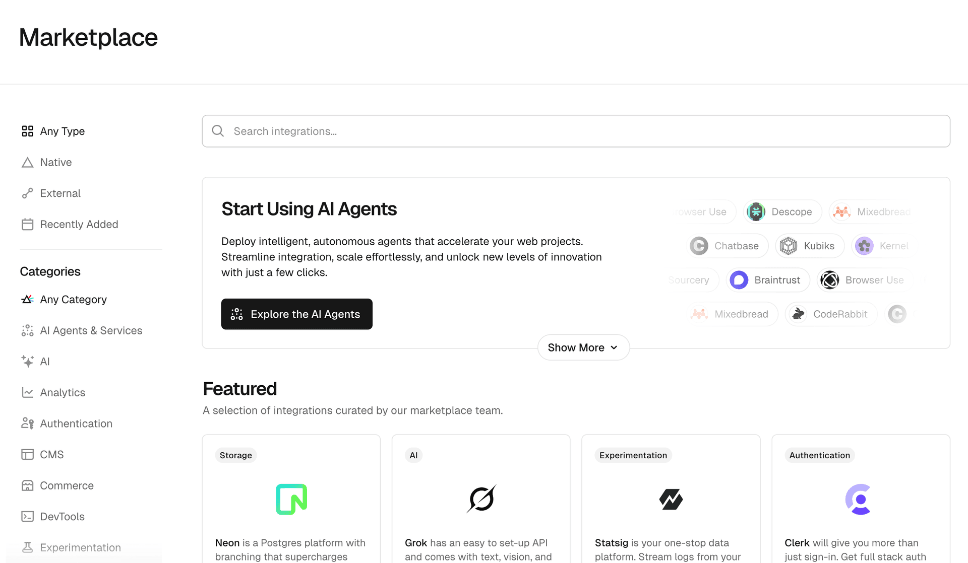 Agentic marketplace for finding and running AI agents securely.