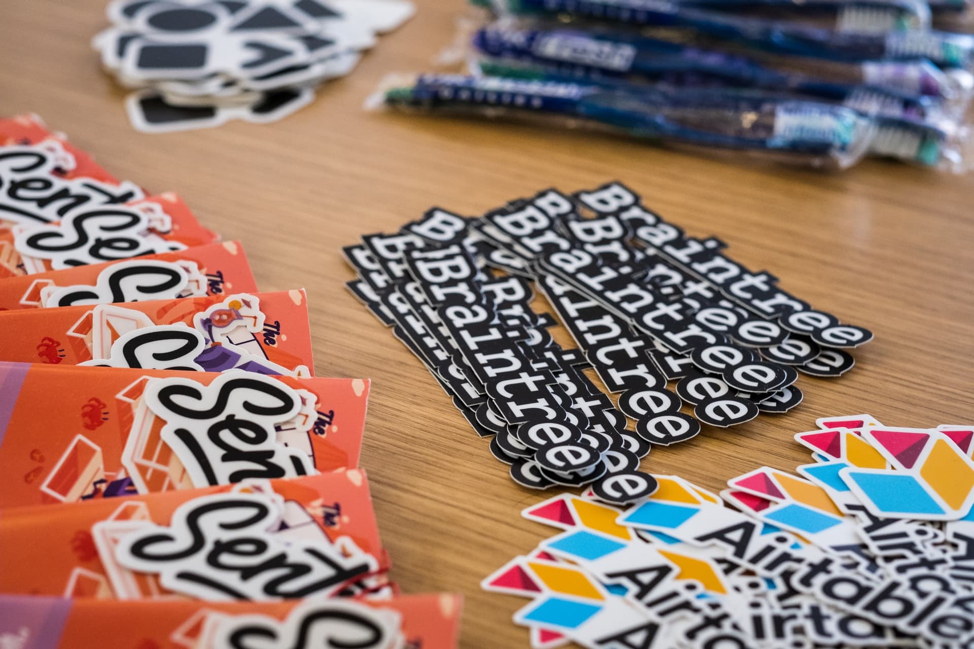 Some of the swag on offer at the Sentry office in San Francisco.