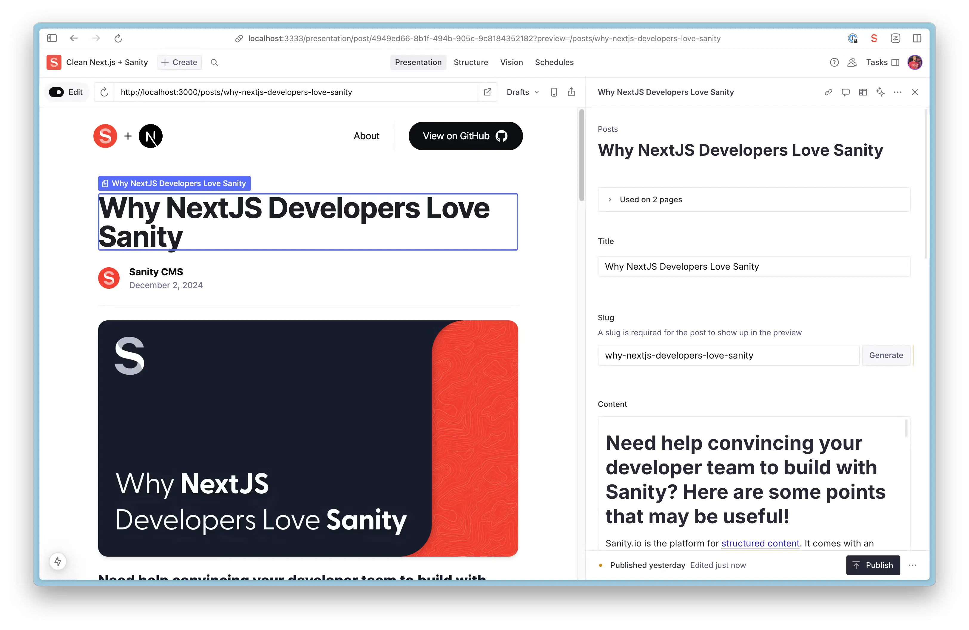 Clean Next.js + Sanity App thumbnail